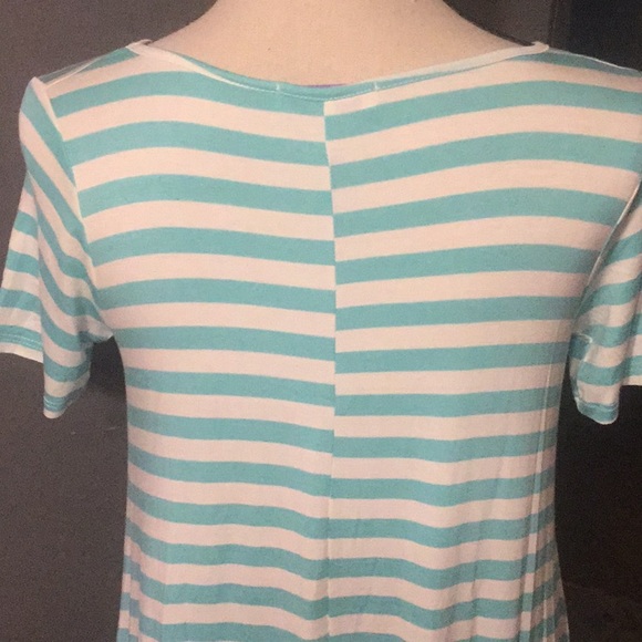 MINT GREEN STRIPE HIGH-LOW DRESS - Picture 7 of 8